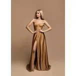 Eva & Lola Saténové šaty s korzetem EMMA zlatá