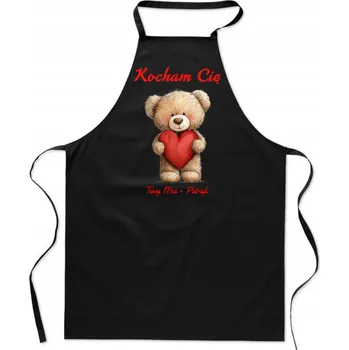 Kuchyňská zástěra Personalizovaná kuchyňská zástěra - Dárek k Valentýnu - Miluji tě, Tvůj Medvídek