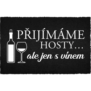 Rohožka Kokosová rohožka černá vstupní dekorativní | Veselý Dárek s vínem