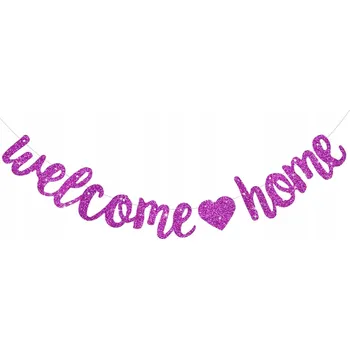 Obraz Baner girlanda se třpytkami na uvítání doma "Welcome Home" DecoGlee
