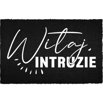 Rohožka KOKOSOVÁ VSTUPNÍ ROHOŽKA ČERNÁ DO DOMU DÁREK VÍTEJ INTRUZE 60X40