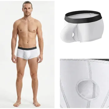 Boxerky Pánské bambusové boxerky Manview bílé Velikost: L;L-XL PushUp; Bambusové