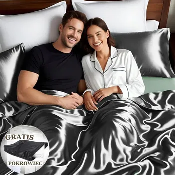 Povlečení Saténové Povlečení 200x220 MOKER Grafit