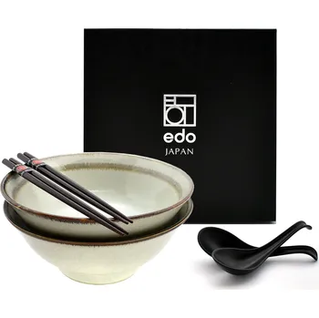 Sada 2 misek s lžícemi a hůlkami - Ramen Wasabi 22 cm 1100 ml