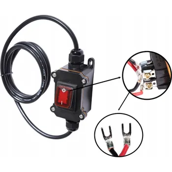 Bezpečnostní kamera KOLÉBKOVÝ PŘEPÍNAČ DPST 12V S KABELEM 14 AWG IP65 VODOTĚSNÝ