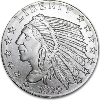 Stříbrná mince Indian Head Incuse 1/2 oz Golden State Mint