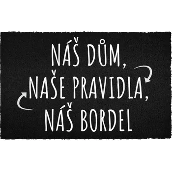 Rohožka Kokosová rohožka černá vstupní do domu Veselý Dárek Náš nepořádek