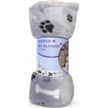 Obraz DEKA PRO PSA 70 X 100 ŠEDÁ S TLAPKAMI