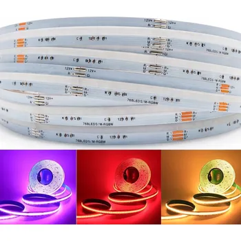 LED páska COB pásek 768 LED/m RGBW WW 15W/m 12V IP20 5m 4IN1 jednolitý vícebarevný