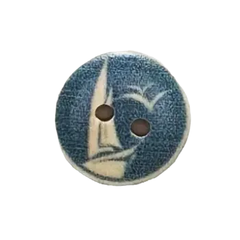 Knoflík Knoflík dřevěný s malou plachetnicí (15 mm)