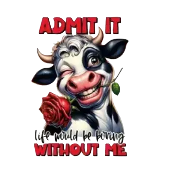 Nažehlovací obrázek - kráva s hláškou II (5,7 x 8,0 cm)