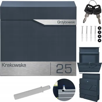 Poštovní schránka Šedá poštovní schránka M-TEC Poštovní schránka a držákem na noviny