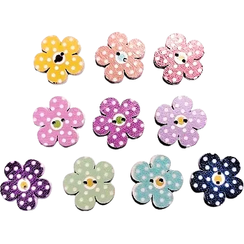 Knoflík Knoflík dřevěný kytička , Barva: Žlutá