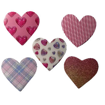 samolepka Samolepky - valentýnská srdíčka III (sada 5 ks)
