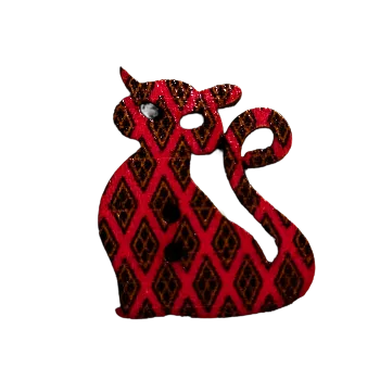 Knoflík Knoflík dřevěný kočka sedící I