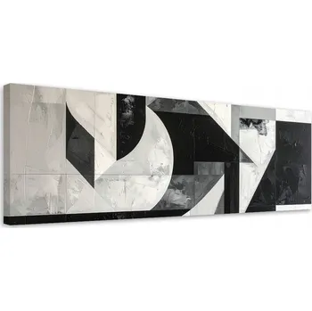 Obraz Obraz do obýváku ložnice kuchyně kanceláře, Kompozice abstrakce černá 120x40