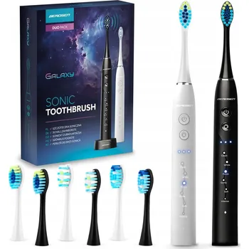 Elektrický zubní kartáček Sonický kartáček BERDSEN Galaxy Duo (2 kusy) černý a bílý