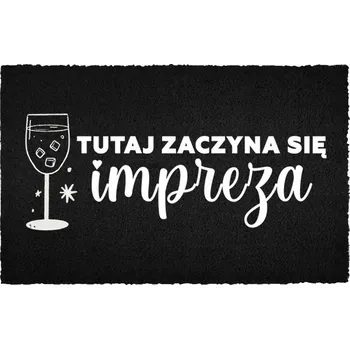 Rohožka KOKOSOVÁ VSTUPNÍ ROHOŽKA ČERNÁ DO DOMU | VESELÝ DÁREK TADY JE PÁRTY