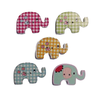 Knoflík Knoflík dřevěný slon, Barva: Modrá