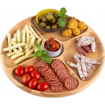 Obraz DESKA OBROTOWA DO SERWOWANIA PRO SERÍROVÁNÍ SÝRŮ UZENIN A CHUŤOVEK 33 CM