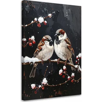 Obraz Obraz do obýváku, kuchyně, kanceláře, Ptáci sedící v noci na větvi 30x45
