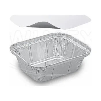 Miska (ALU) hranatá 130 x 103 x 43 mm 250ml + víčko [20 sad]