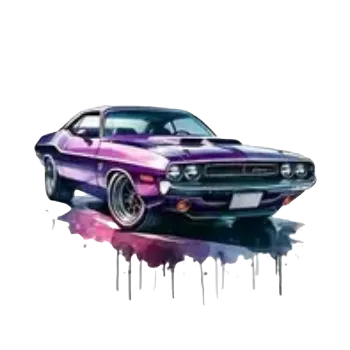 Nášivka Nažehlovací obrázek - americké auto růžové (10,0 x 7,1 cm)