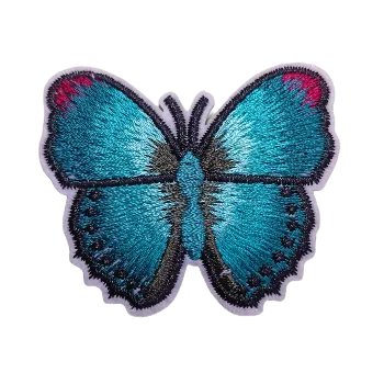 Nažehlovací nášivka motýl modrý světlý