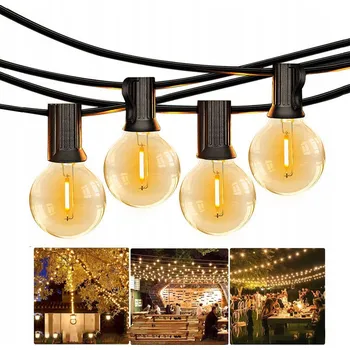 Vánoce ZAHRADNÍ GIRLANDA X50 KULÍ 30M LED SVĚTÝLKA TEPLÁ BÍLÁ SADA IP44