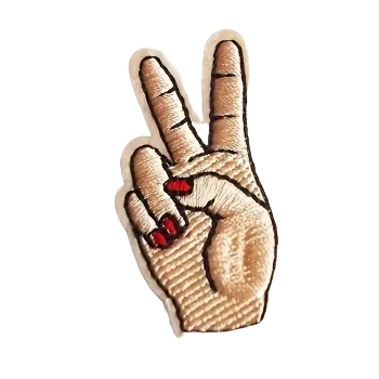 Nažehlovací nášivka - gesto "V" (3,1 x 6,2 cm)