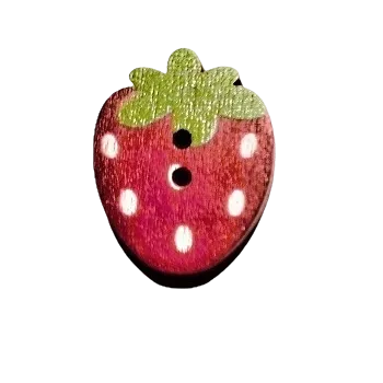 Knoflík Knoflík dřevěný jahoda