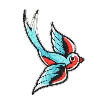 Nažehlovací nášivka - letící ptáček A (6,0 x 5,5 cm)