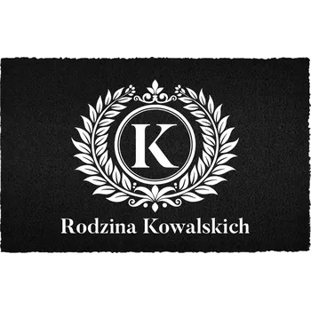 Rohožka ČERNÁ ROHOŽKA 40X60 S TVÝMI INICIÁLAMI - PERSONALIZOVANÁ - PRO DŮM A BYT - TREND