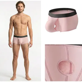 Boxerky Pánské bambusové boxerky Manview růžové Velikost: L;L-XL PushUp; Bambusové