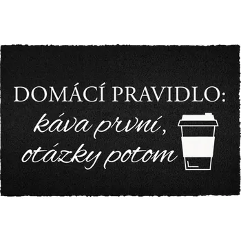 Rohožka Kokosová rohožka černá vstupní do domu | Veselý Dárek Pravidla domu