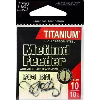 Rybářský háček Háček Robinson Titanium Method Feeder 10 s mikrootřepem, 10 ks