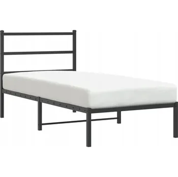 Postel Klasický kovový rám postele, černý, 207x95x90 cm, úložný prostor