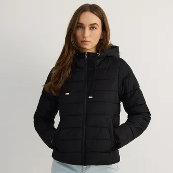 Dámský kabát Reserved - Prošívaná bunda s kapucí - černý - 5797M-99X - 5797M-99X-S