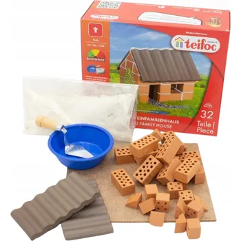 ostatní stavebnice Stavební Stavebnice Teifoc Postavte rodinný dům z cihel 32 dílků