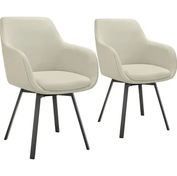Jídelní set TecTake GmbH 405469 otočné křeslo alicon, čalouněné - greige,sada 2 kusů