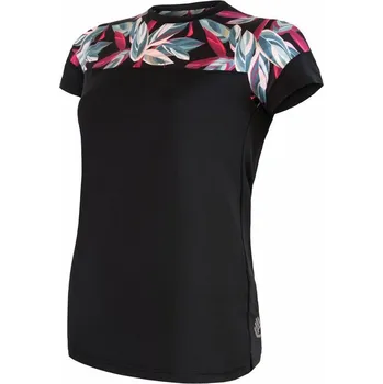 cyklistický dres dámský dres volný krátký rukáv SENSOR HELIUM dámský dres volný kr.rukáv černá/leaves - M