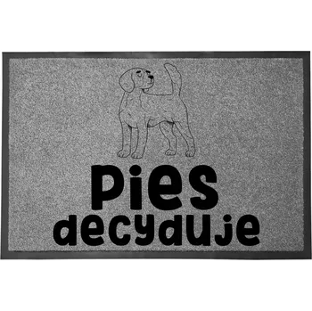 VCHODOVÁ ROHOŽKA ŠEDÁ 40X60 - VTIPNÁ S HUMOREM - O PSACH ROZHODUJE