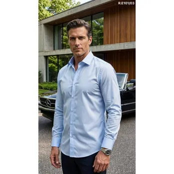 Pánská košile EGO MAN košile pánská RE-101-03 regular fit 5XL světle modrá