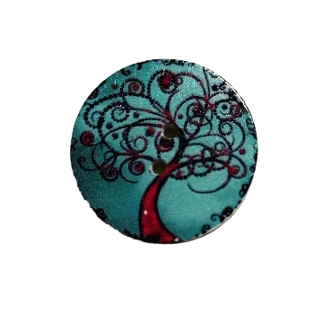 Knoflík Knoflík dřevěný "Temný strom života"