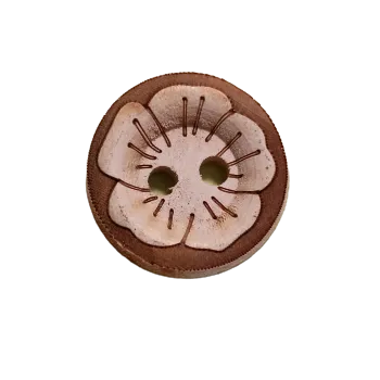 Knoflík Knoflík dřevěný kulatý s kytkou