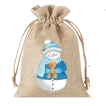 Sáček na potraviny Stahovací sáček - se sněhulákem VIII (10,0 x 15,0 cm)