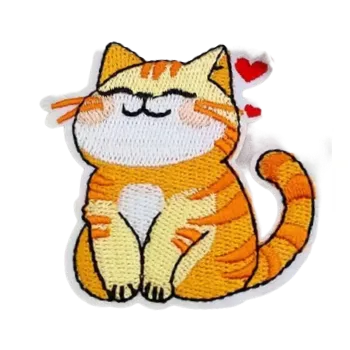 Nažehlovací nášivka - sedící kočka (5,7 x 5,6 cm)