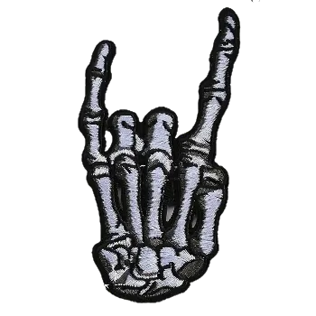 Nažehlovací nášivka - hnáta kostlivce (5,2 x 11,5 cm)