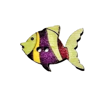 Knoflík Knoflík dřevěný rybička zelená I