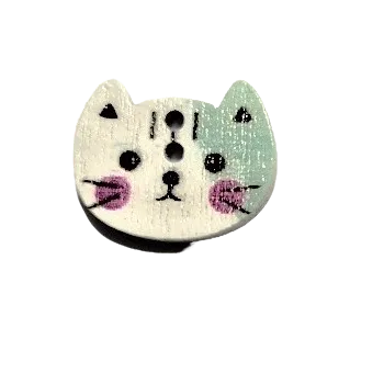 Knoflík Knoflík dřevěný kočičí hlava světle modrobílá